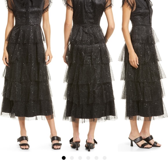 Amy Lynn Mesh Overlay Midi Tea Dress - Picture 2 of 5